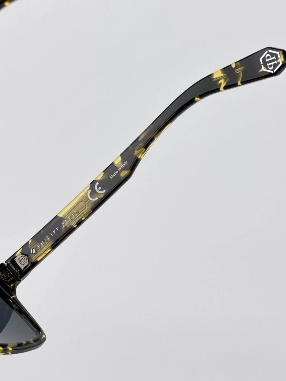 Philipp Plein Unisex Sunglasses Light Havana Grey Pilot Frames SPP072M 0709 NEW